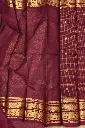 Maroon Saree with Gold Zari Elephants.webp