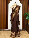 Chocolate Brown Saree Showroom Display.webp