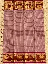 Dusty Rose Checked Sari with Gold Zari Borders.webp