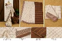 Pure Handloom Udupi Cotton Saree – Off White Checks with Brown Pallu