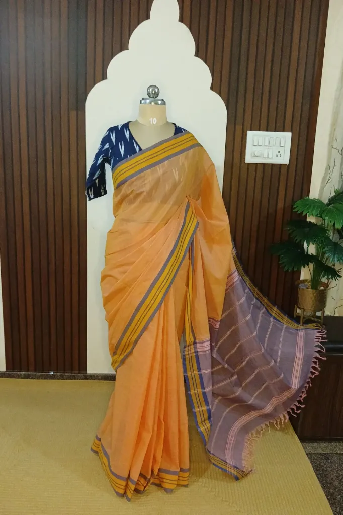 [SUP-UDC-002] Peach Mist Udupi Handloom Cotton Saree